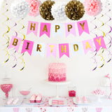 64PCS Birthday Decorations, Rose Pink Gold Balloons Set - Party Decor City